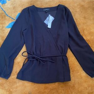J.crew faux wrap peplum style top size 2